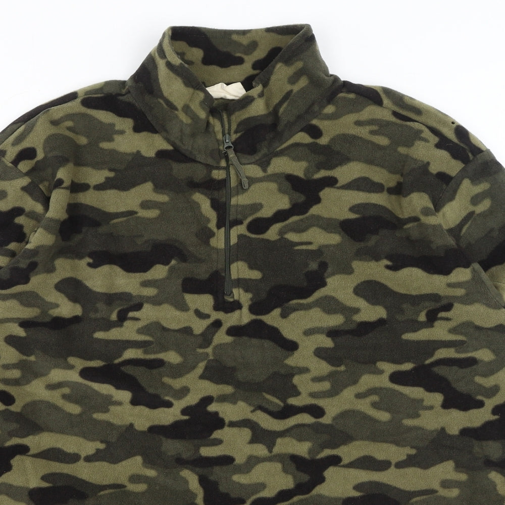 Mountain Warehouse Mens Green Camouflage Polyester Pullover Sweatshirt Size XL