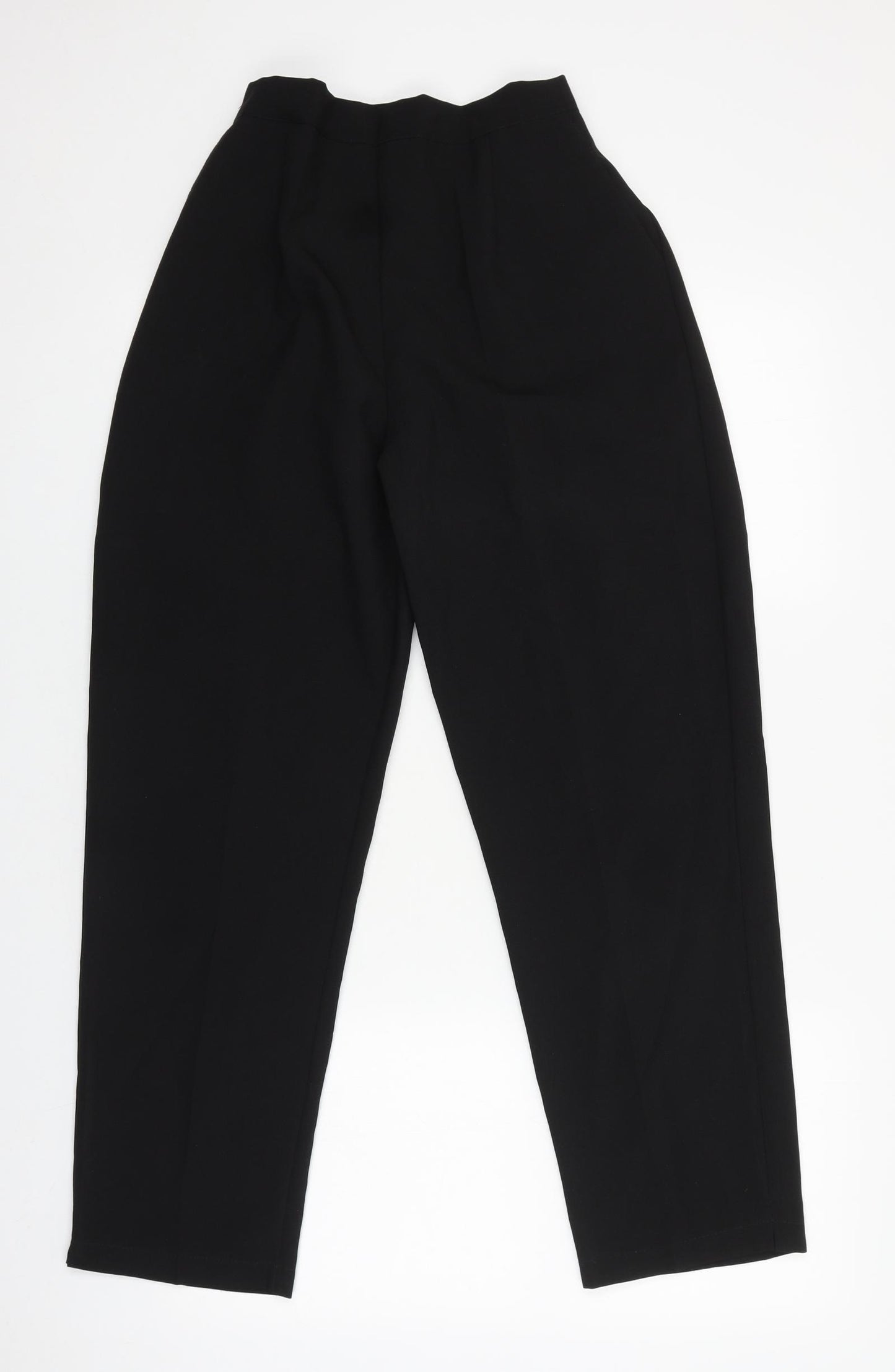 Preworn Womens Black Polyester Trousers Size 10 L28 in Regular