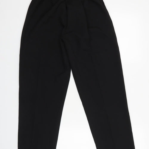 Preworn Womens Black Polyester Trousers Size 10 L28 in Regular