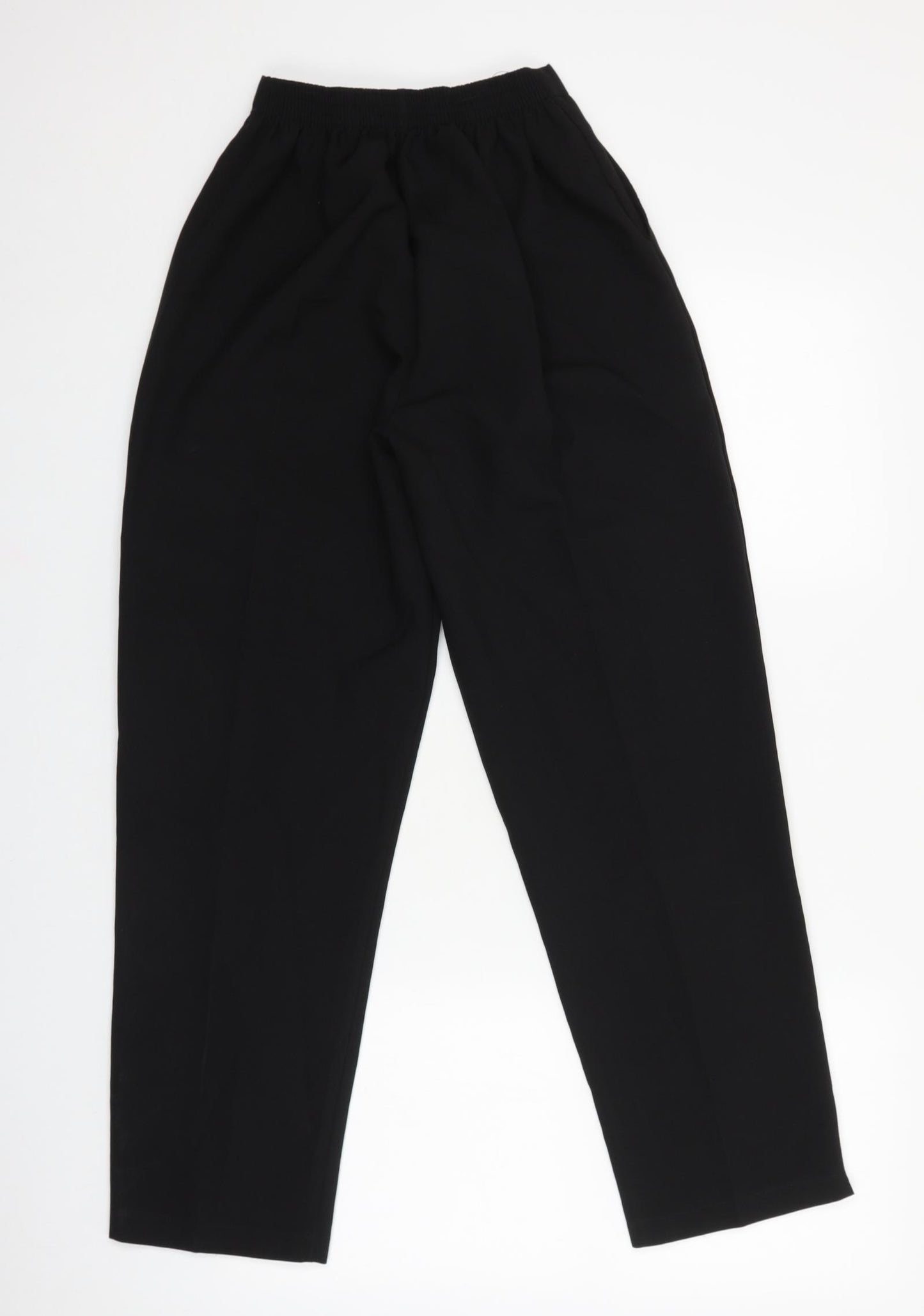 Preworn Womens Black Polyester Trousers Size 10 L28 in Regular