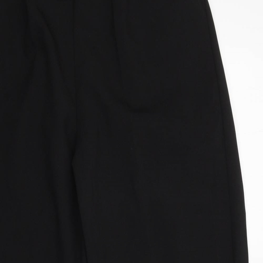 Preworn Womens Black Polyester Trousers Size 10 L28 in Regular