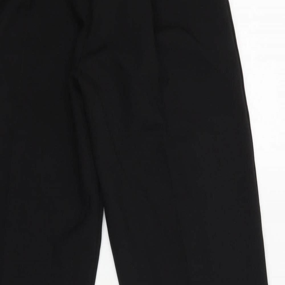 Preworn Womens Black Polyester Trousers Size 10 L28 in Regular