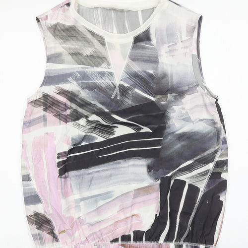 NEXT Womens Multicoloured Geometric Viscose Basic Tank Size 12 Round Neck