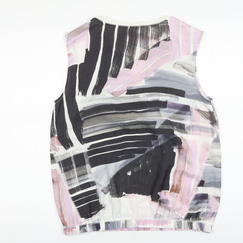 NEXT Womens Multicoloured Geometric Viscose Basic Tank Size 12 Round Neck