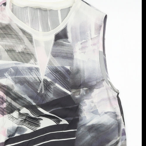 NEXT Womens Multicoloured Geometric Viscose Basic Tank Size 12 Round Neck