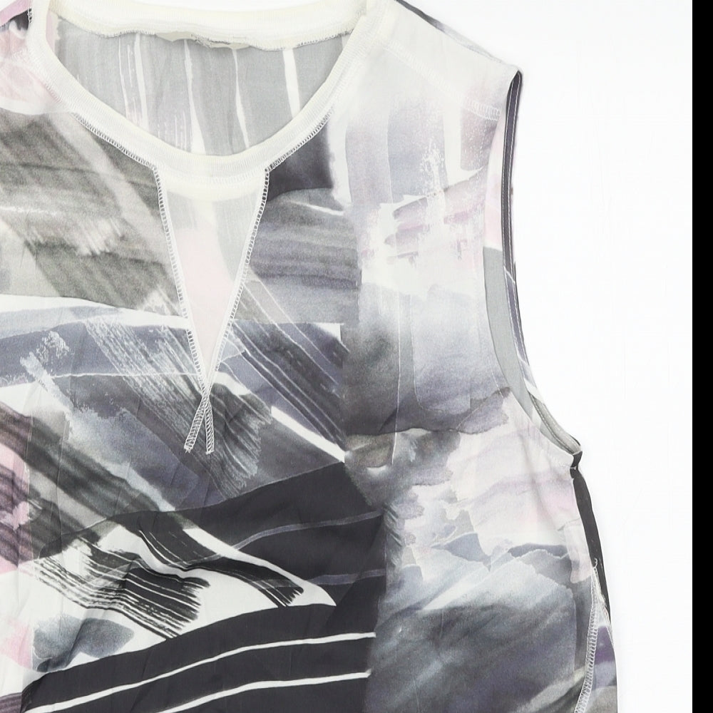 NEXT Womens Multicoloured Geometric Viscose Basic Tank Size 12 Round Neck