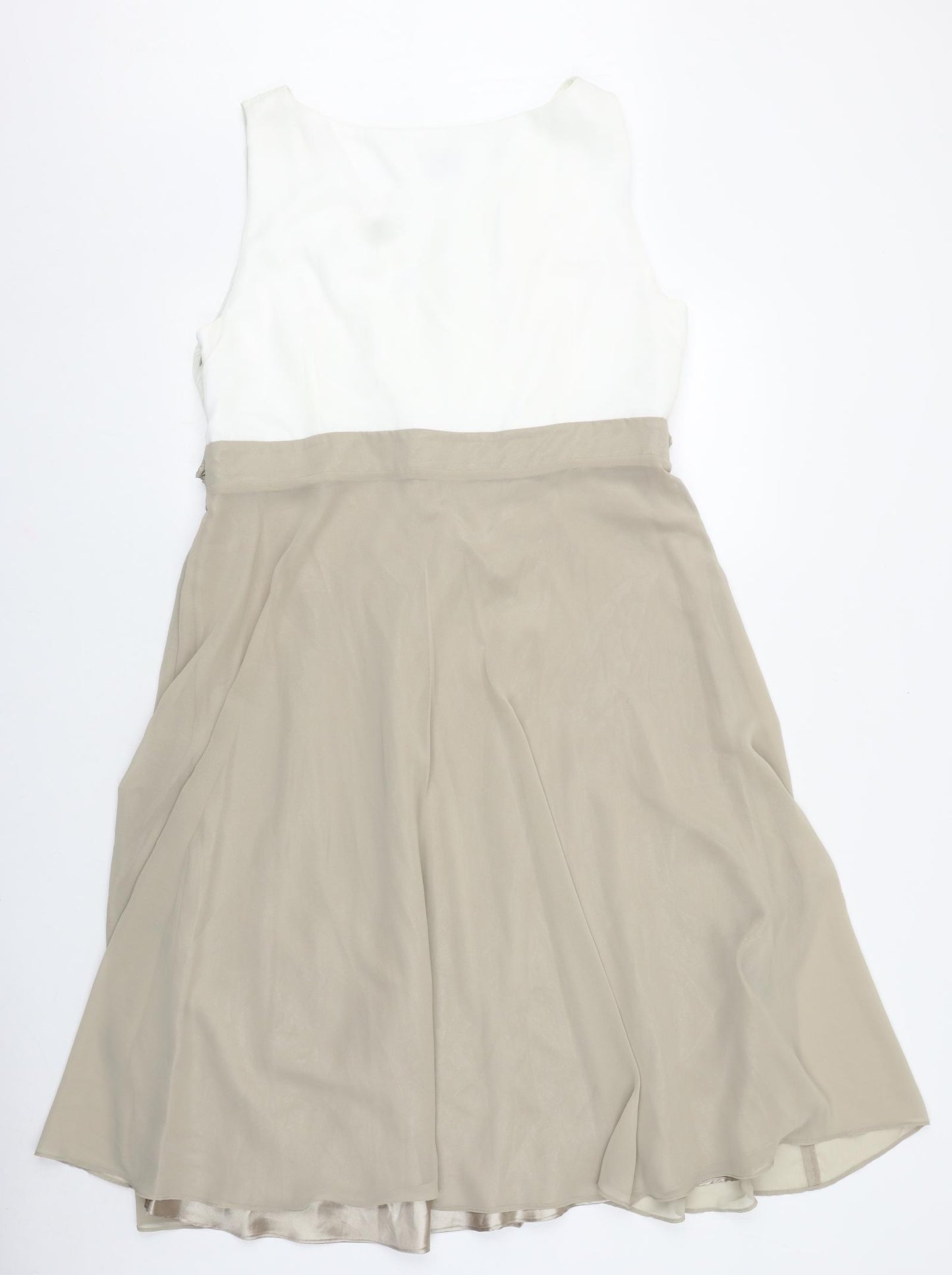 Roman Womens Brown Polyester A-Line Size 18 V-Neck Zip - Flower Detail