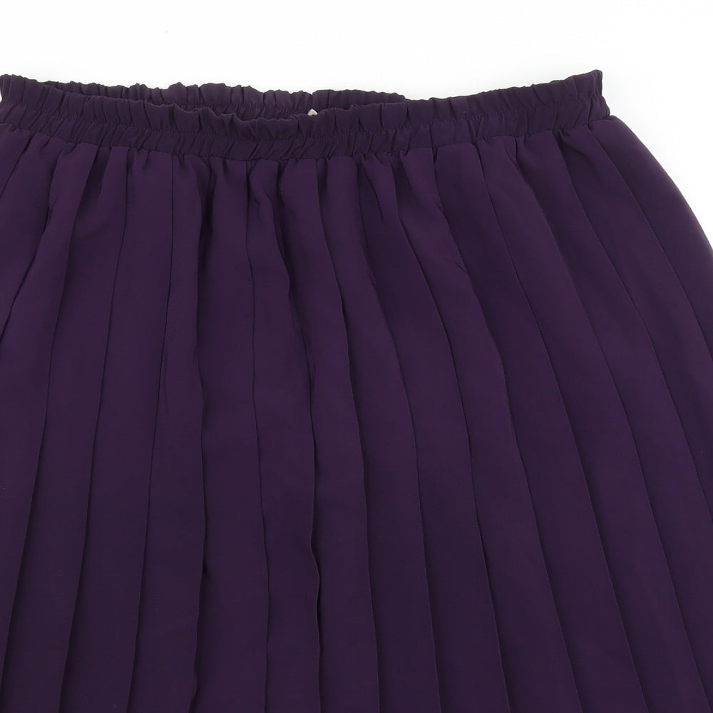 Preworn Womens Purple Polyester Pleated Skirt Size 2XL