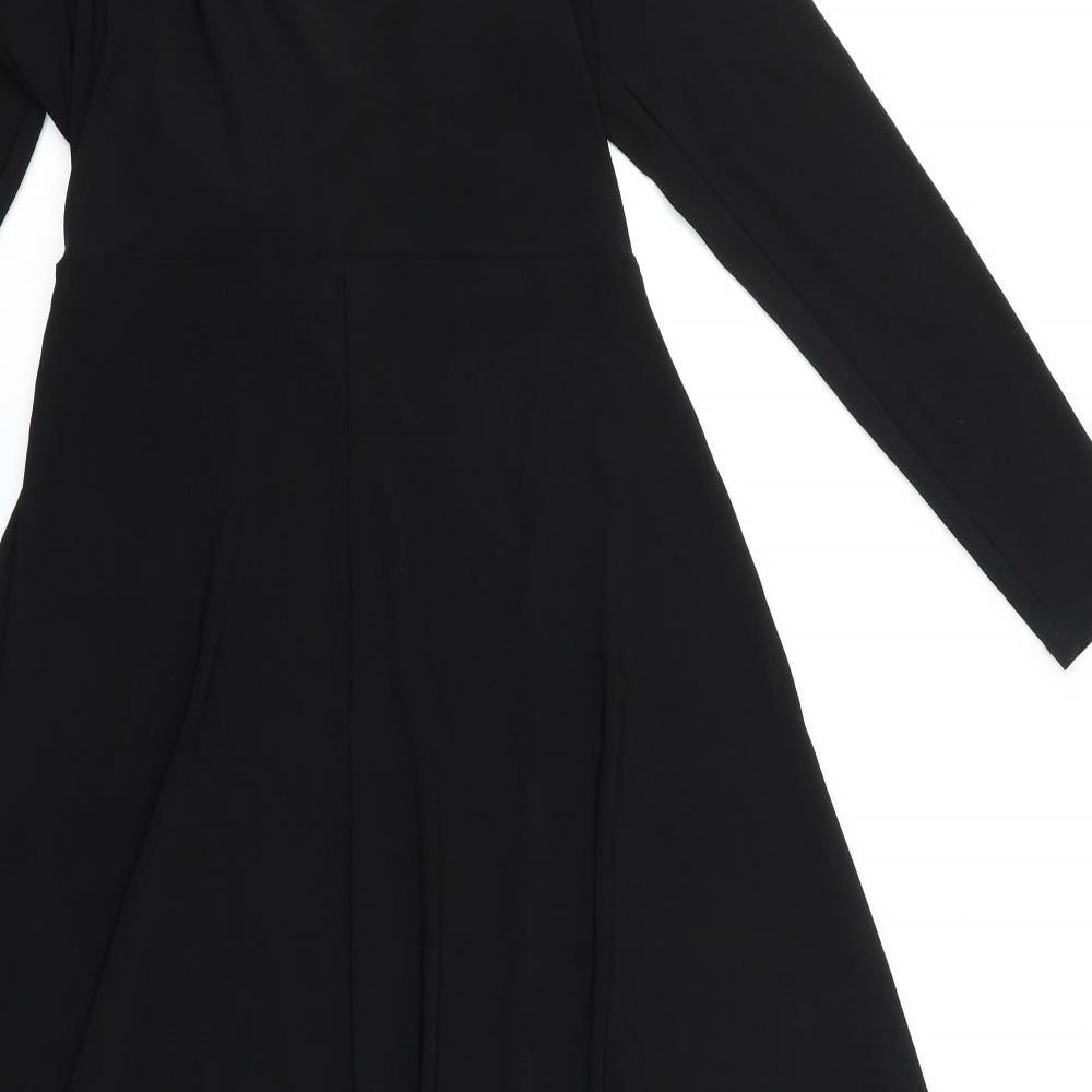 Et Vous Womens Black Viscose A-Line Size 12 Round Neck Tie