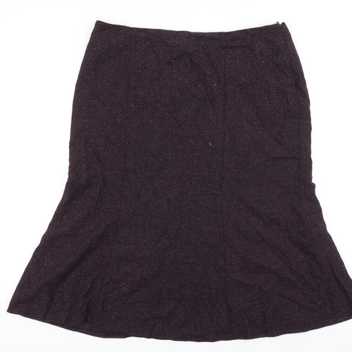 Kaliko Womens Purple Polyester Trumpet Skirt Size 16 Zip