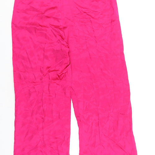 Zara Womens Pink Polyester Trousers Size 34 in L26 in Regular Zip