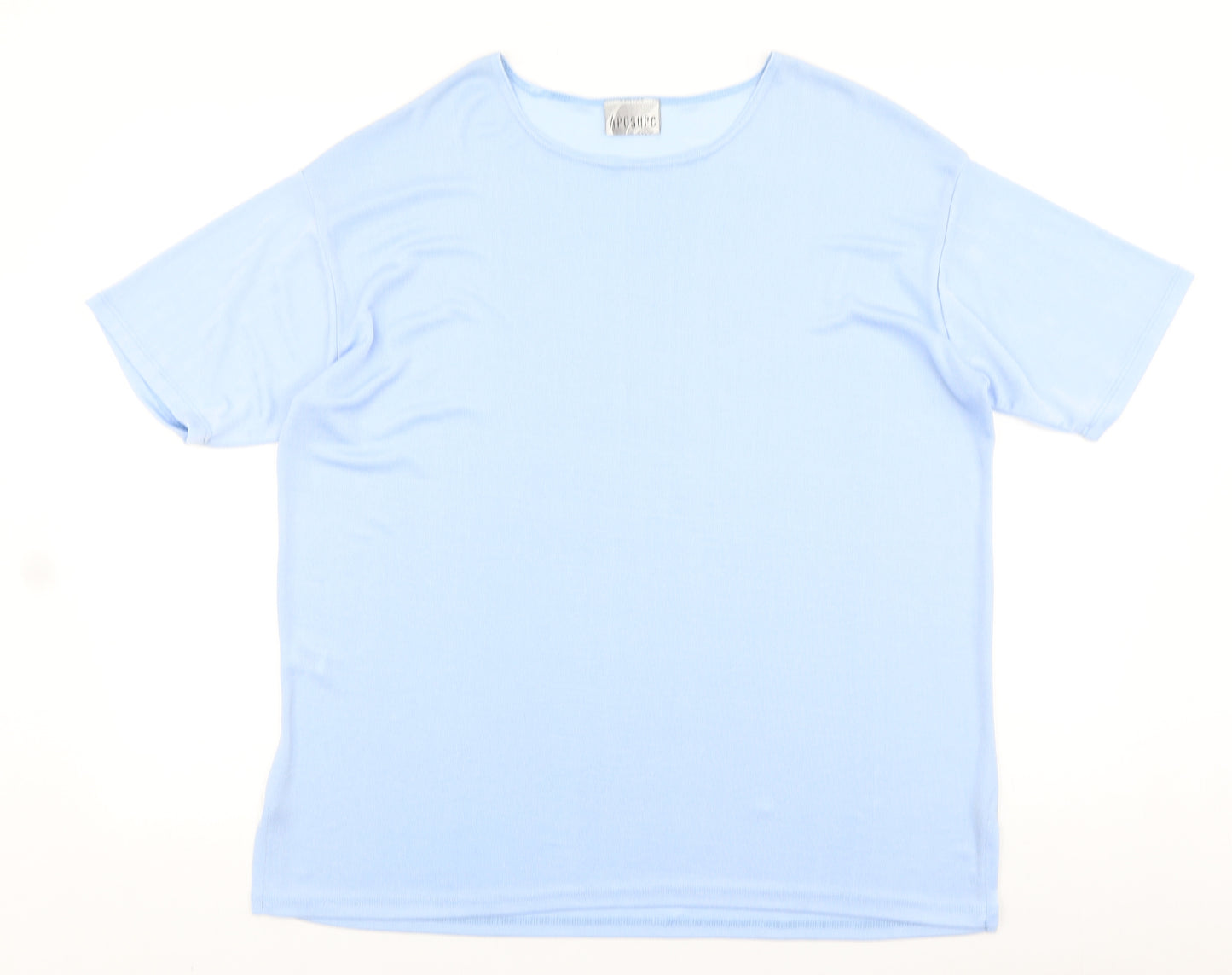 Xposure Womens Blue Nylon Basic T-Shirt Size L Round Neck
