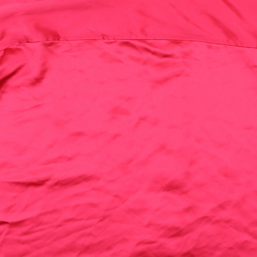 H&M Womens Pink Polyester Basic Button-Up Size S Collared