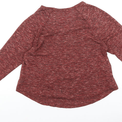 Sparkle & Fade Womens Orange Boat Neck Acrylic Pullover Jumper Size M