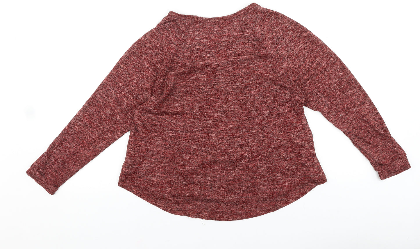 Sparkle & Fade Womens Orange Boat Neck Acrylic Pullover Jumper Size M