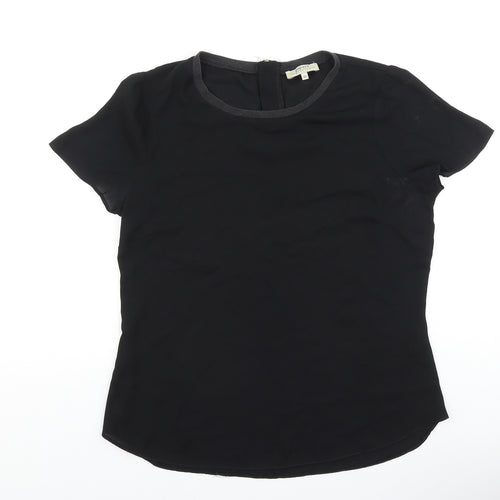 Papaya Womens Black Polyester Basic T-Shirt Size 10 Round Neck