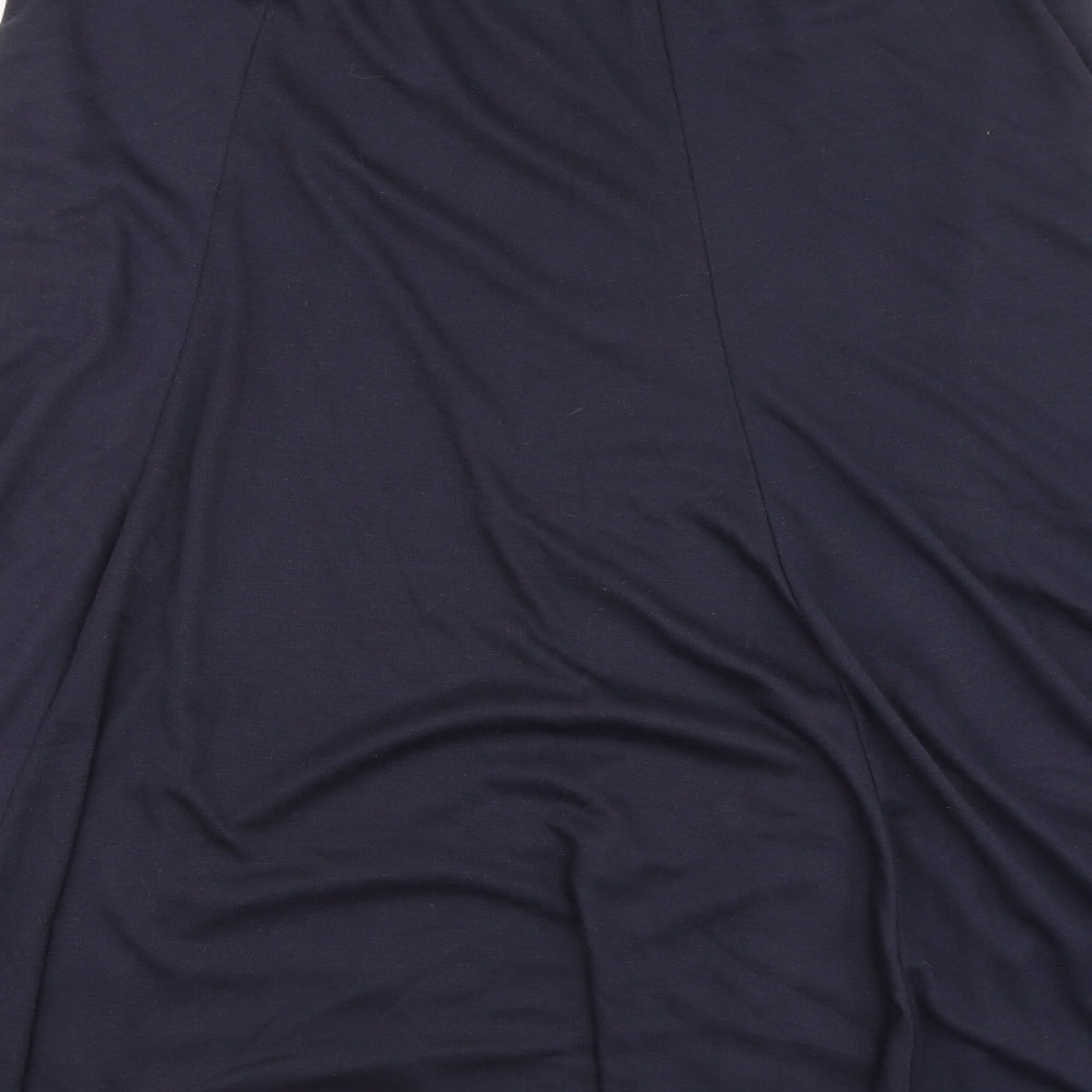 Casual Wear Womens Blue Polyester Swing Skirt Size 18