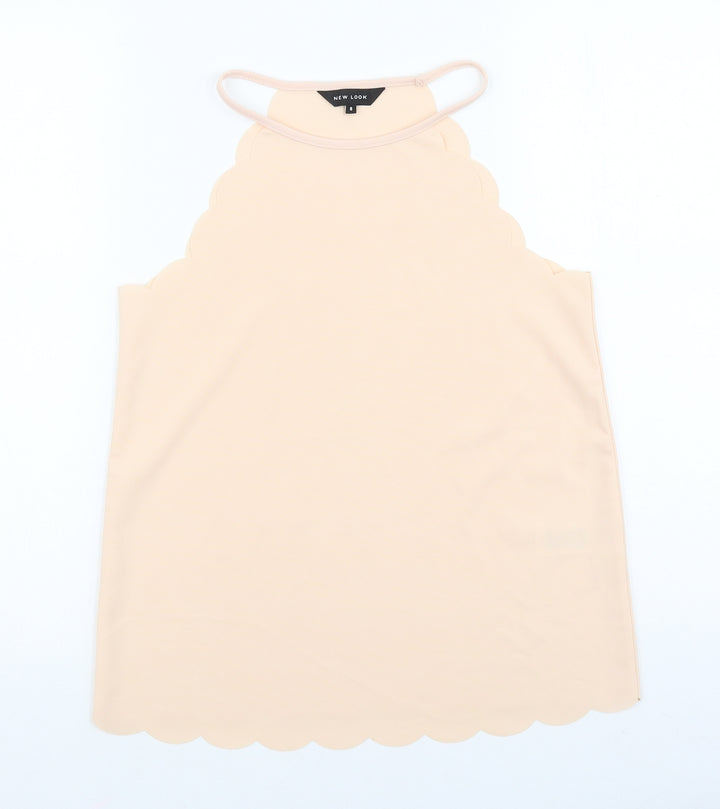 New Look Womens Pink Viscose Basic Tank Size 8 Halter