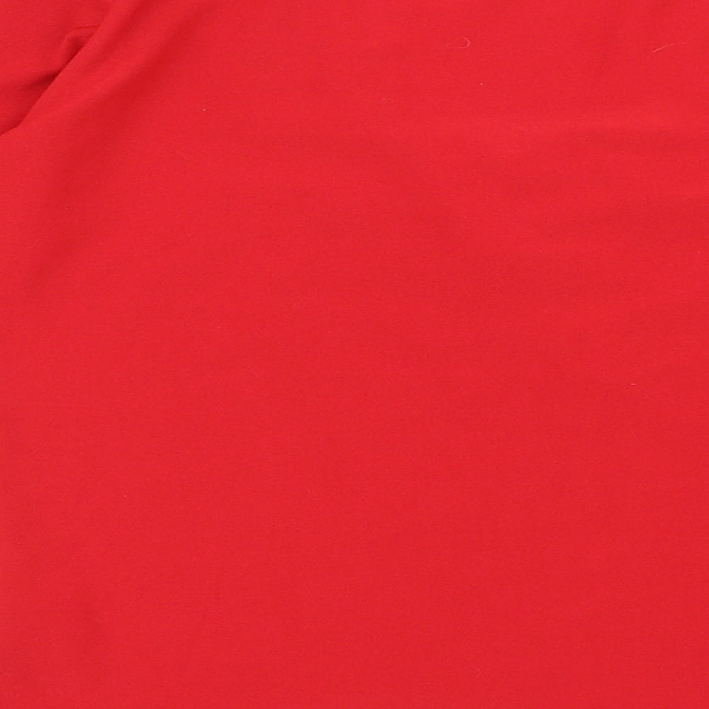 Primark Womens Red Viscose Basic T-Shirt Size 12 V-Neck