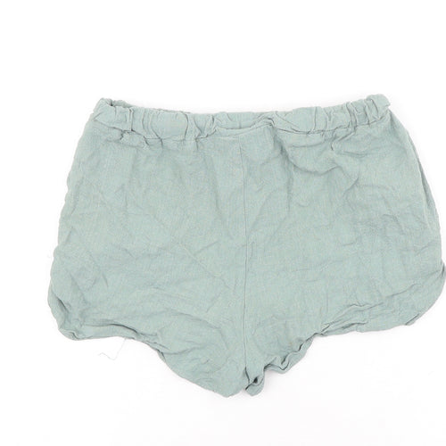 Primark Womens Green Viscose Hot Pants Shorts Size 6 Regular Tie