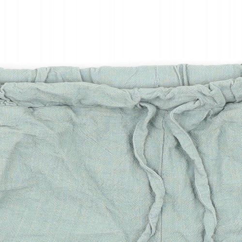 Primark Womens Green Viscose Hot Pants Shorts Size 6 Regular Tie