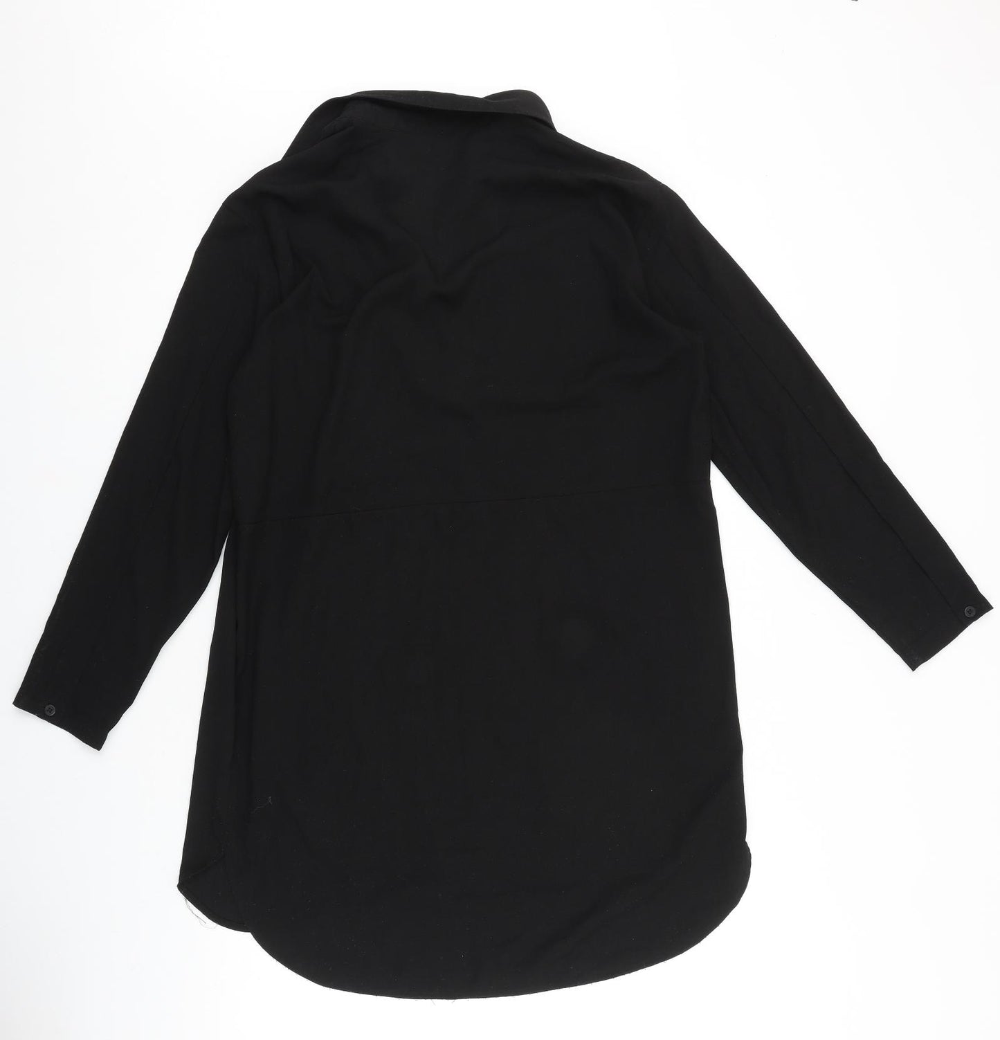 French Connection Womens Black Viscose Basic Blouse Size 10 Collared