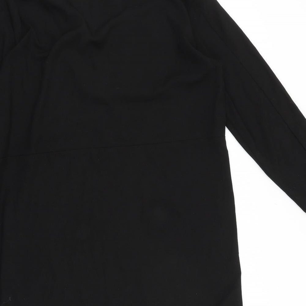 French Connection Womens Black Viscose Basic Blouse Size 10 Collared