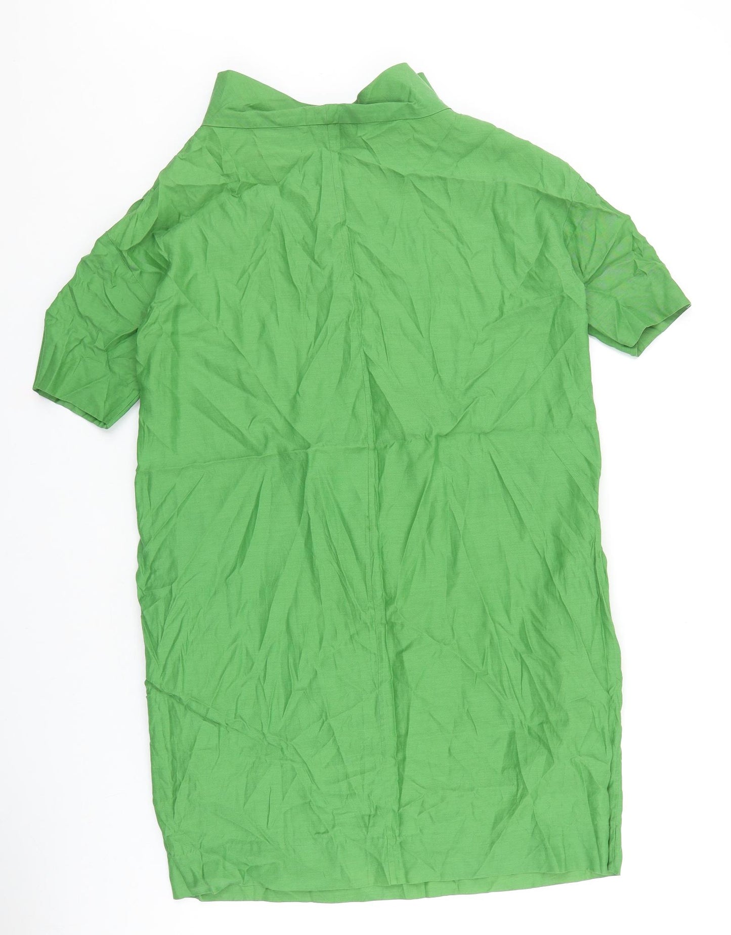 COS Womens Green Viscose Basic Blouse Size 8 High Neck