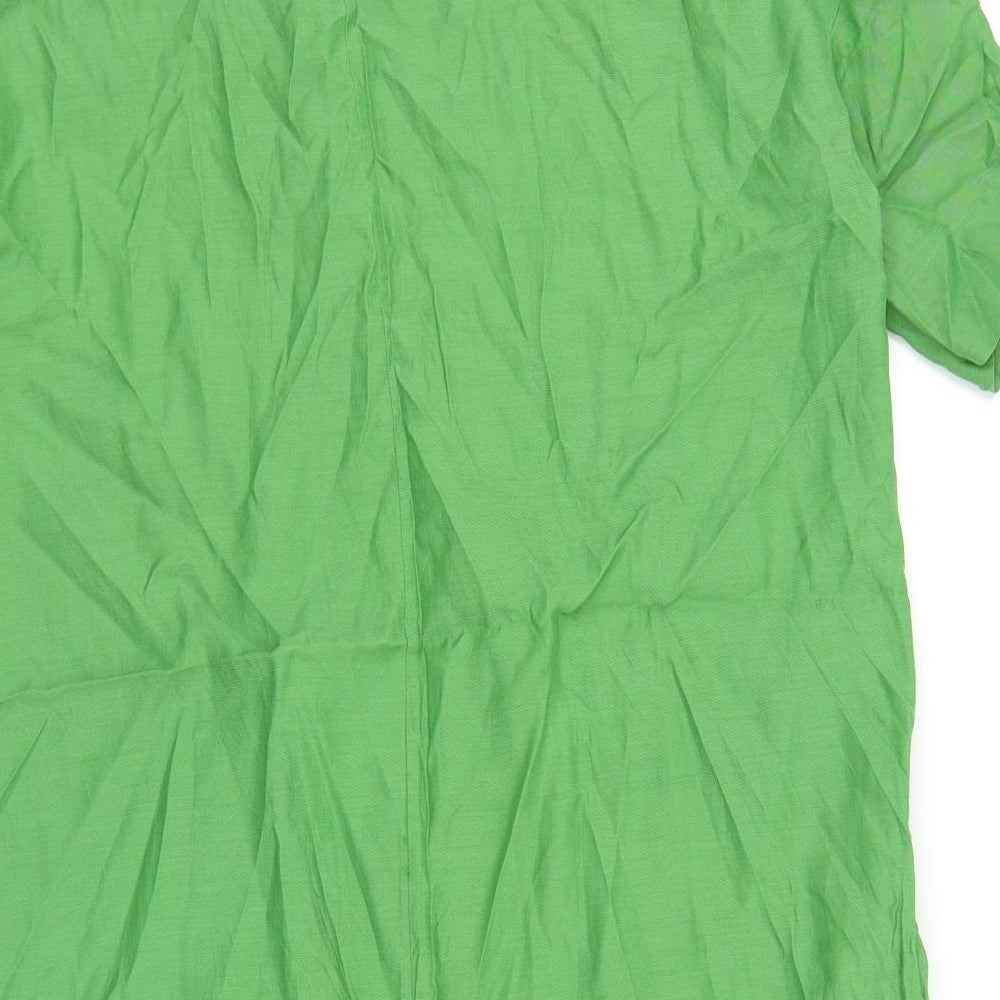 COS Womens Green Viscose Basic Blouse Size 8 High Neck