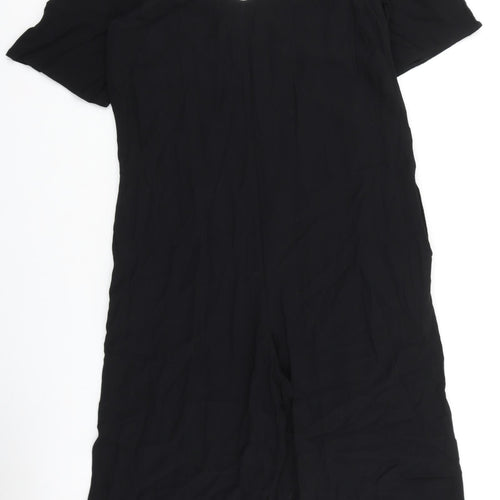 Topshop Womens Black Viscose Jumpsuit One-Piece Size 6 L16 in Zip