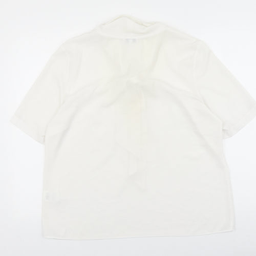 ERFO Womens White Polyester Basic Blouse Size 16 V-Neck
