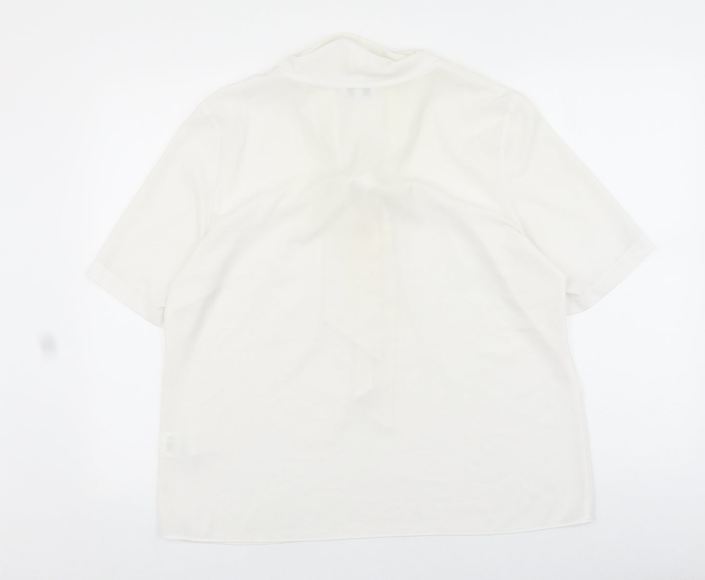 ERFO Womens White Polyester Basic Blouse Size 16 V-Neck