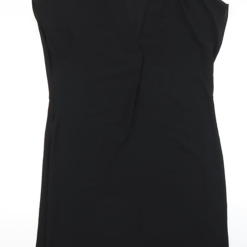 Papaya Womens Black Polyester Shift Size 14 V-Neck Pullover