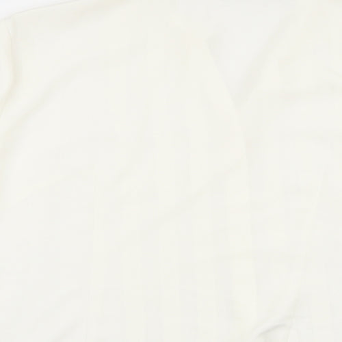 CC Womens Ivory Polyester Basic Button-Up Size 14 Collared