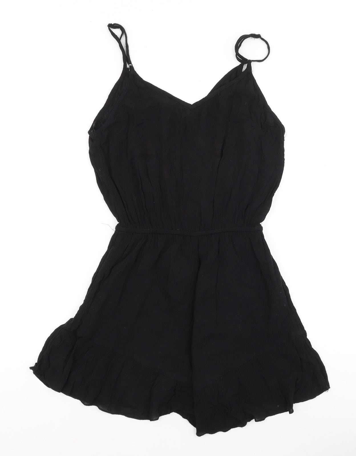 New Look Womens Black Polyester Playsuit One-Piece Size 8 Pullover