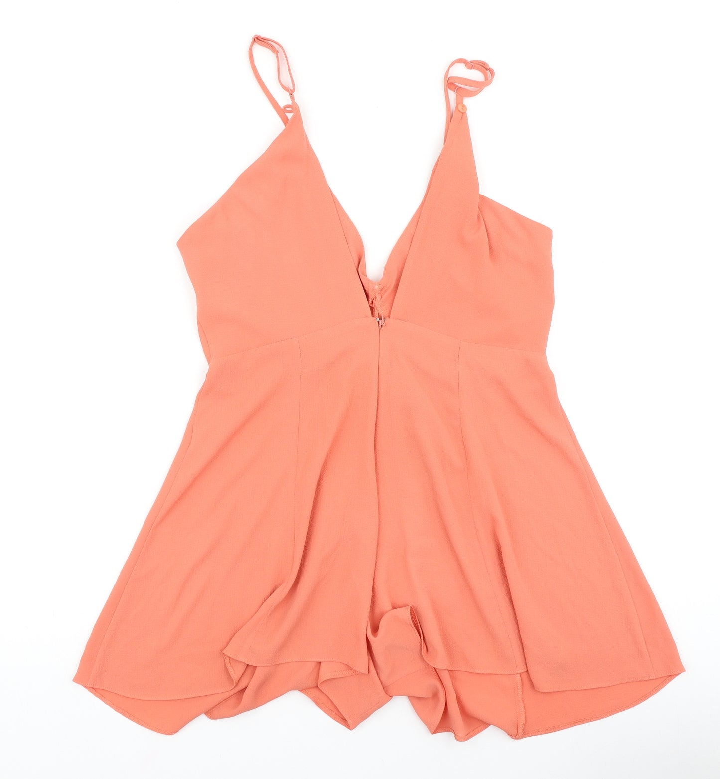 Miss Selfridge Womens Pink Polyamide Playsuit One-Piece Size 10 Zip