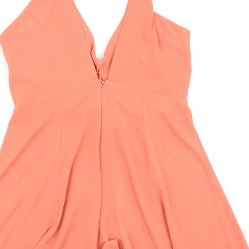 Miss Selfridge Womens Pink Polyamide Playsuit One-Piece Size 10 Zip