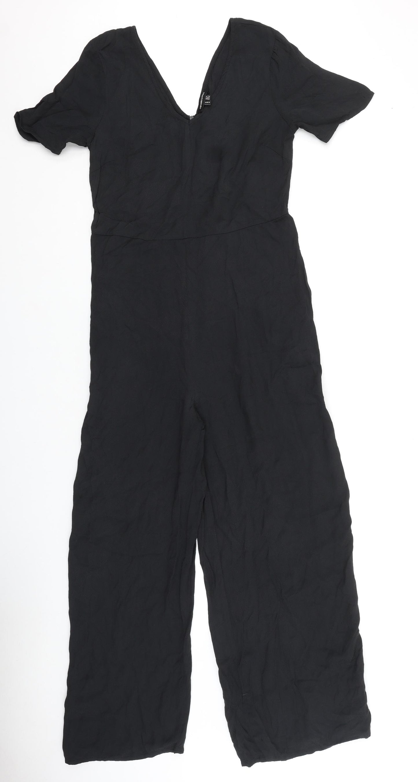 Superdry Womens Black Polyester Jumpsuit One-Piece Size 10 L27 in Zip