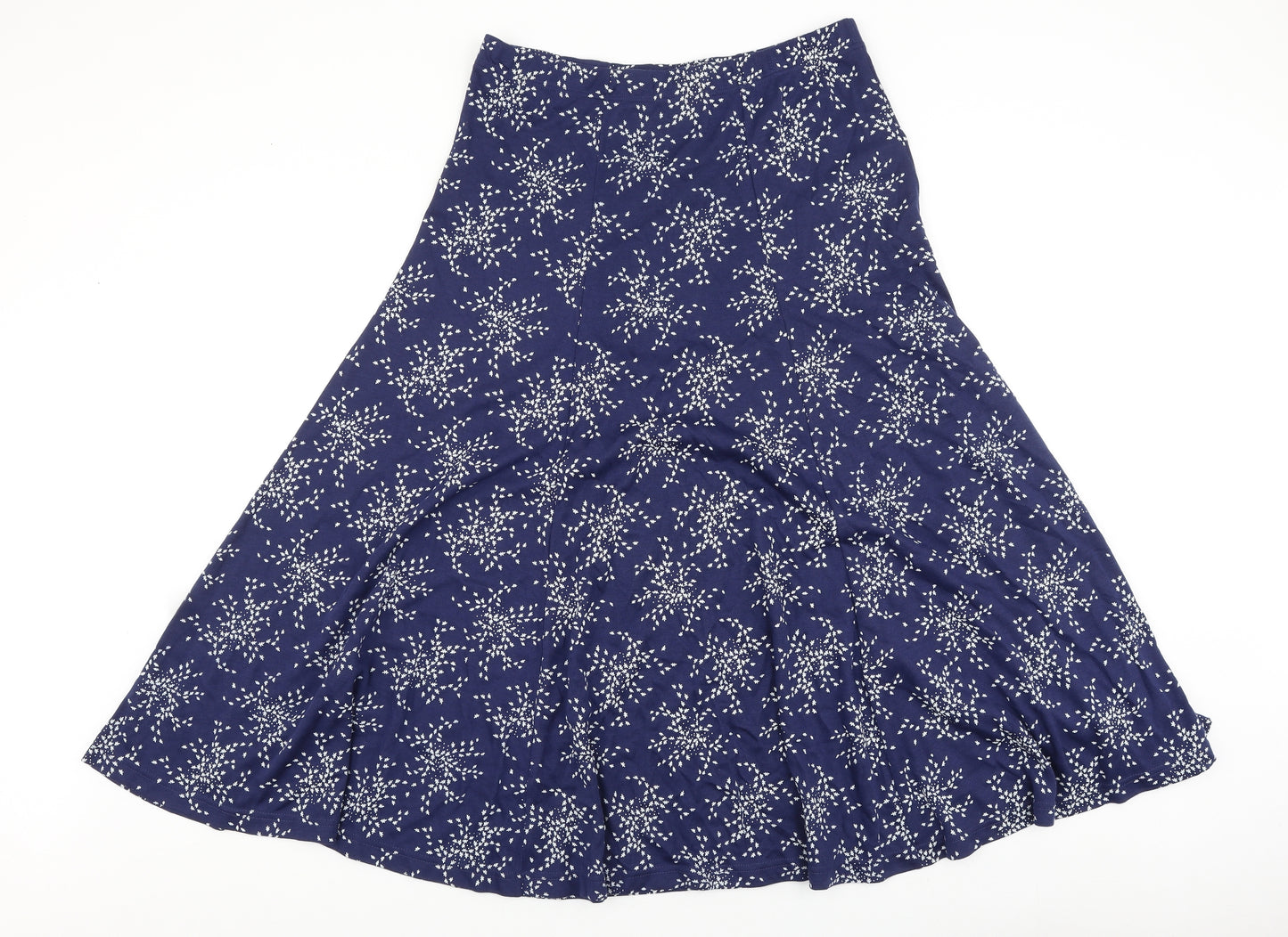 Preworn Womens Blue Geometric Polyester Swing Skirt Size 18
