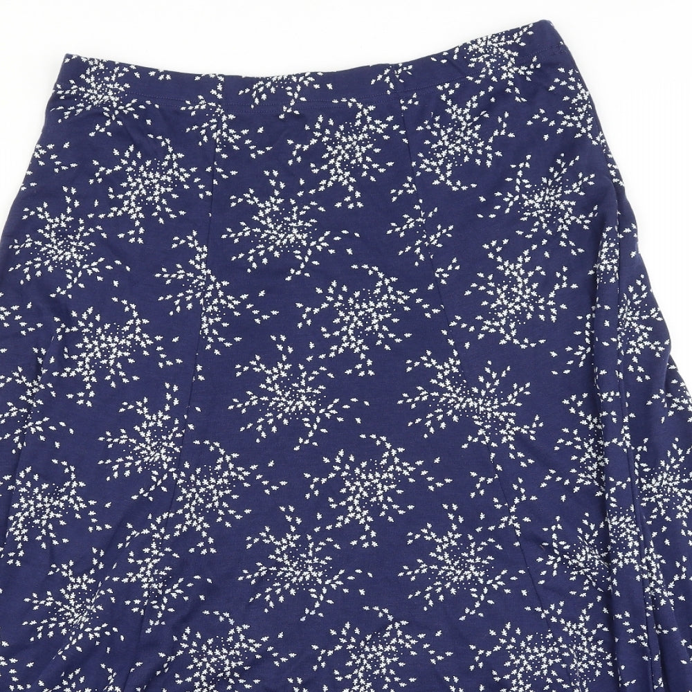 Preworn Womens Blue Geometric Polyester Swing Skirt Size 18