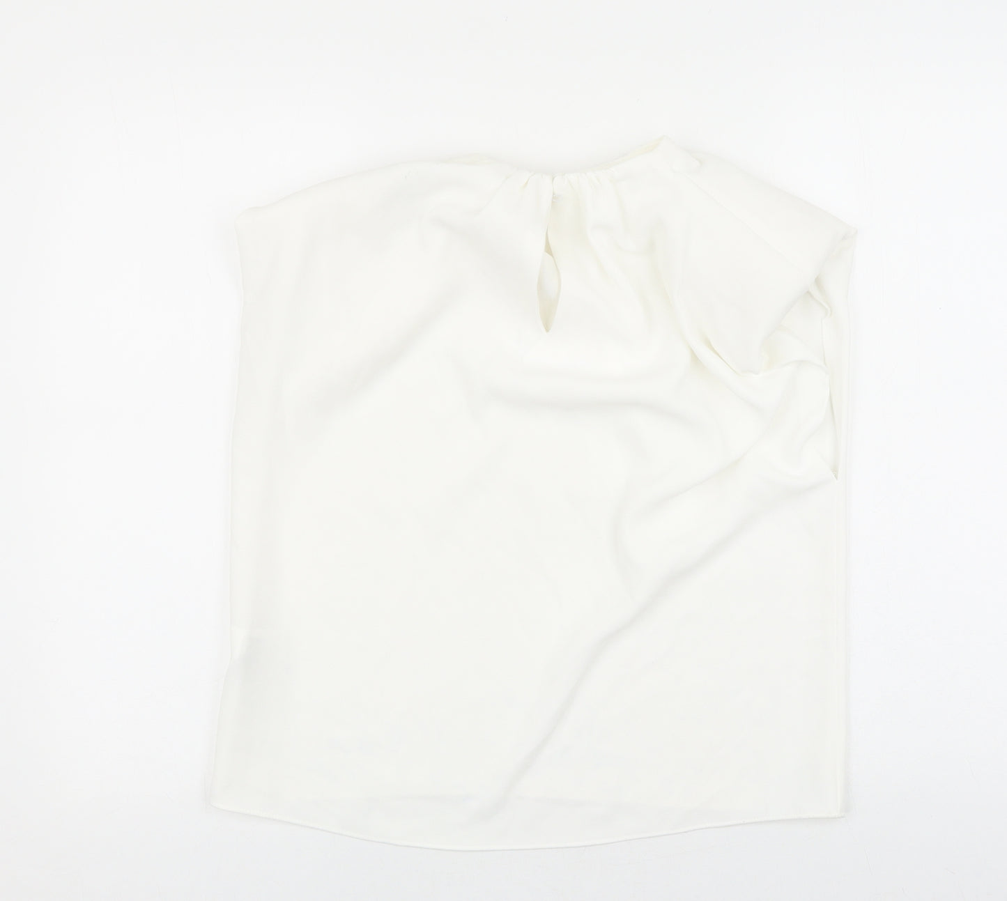 Zara Womens White Polyester Basic Blouse Size S Round Neck
