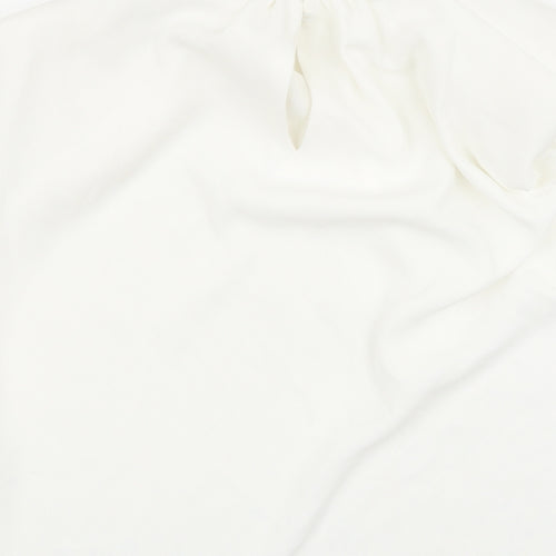 Zara Womens White Polyester Basic Blouse Size S Round Neck