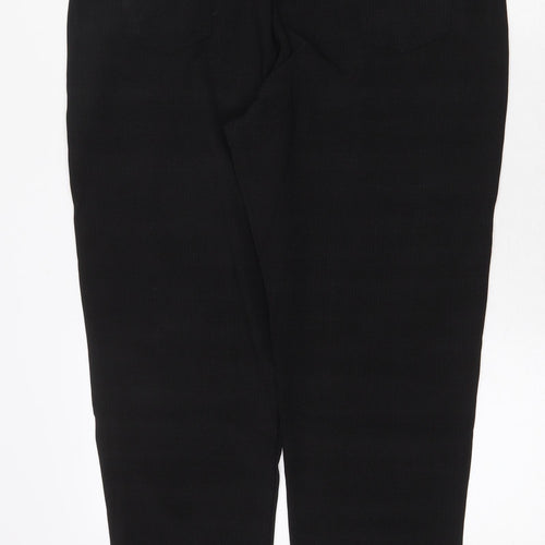 Preworn Womens Black Cotton Trousers Size 4XL Regular - Embellished Pockets