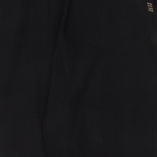 Preworn Womens Black Cotton Trousers Size 4XL Regular - Embellished Pockets