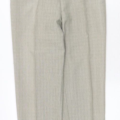 Marks and Spencer Womens Grey Polyester Trousers Size 14 Regular