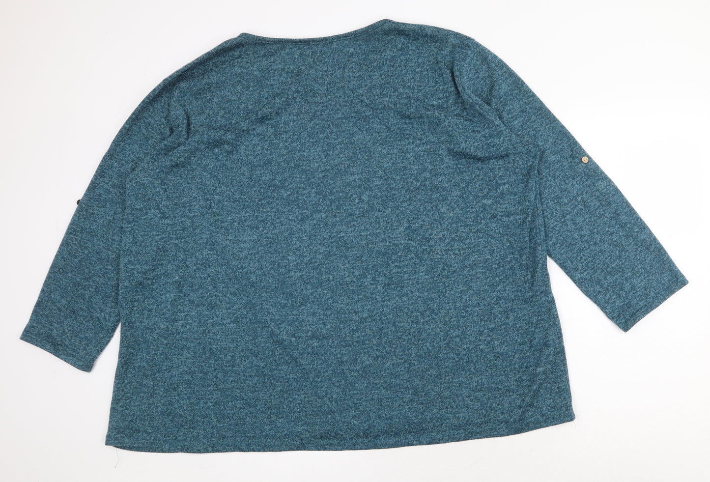 Made in Italy Womens Green Scoop Neck Viscose Pullover Jumper Size 2XL - Elephant