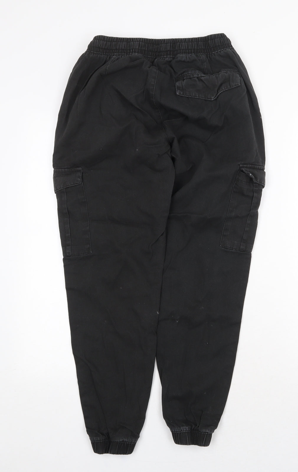 Brave Person Womens Black Cotton Cargo Trousers Size 32 Regular Drawstring