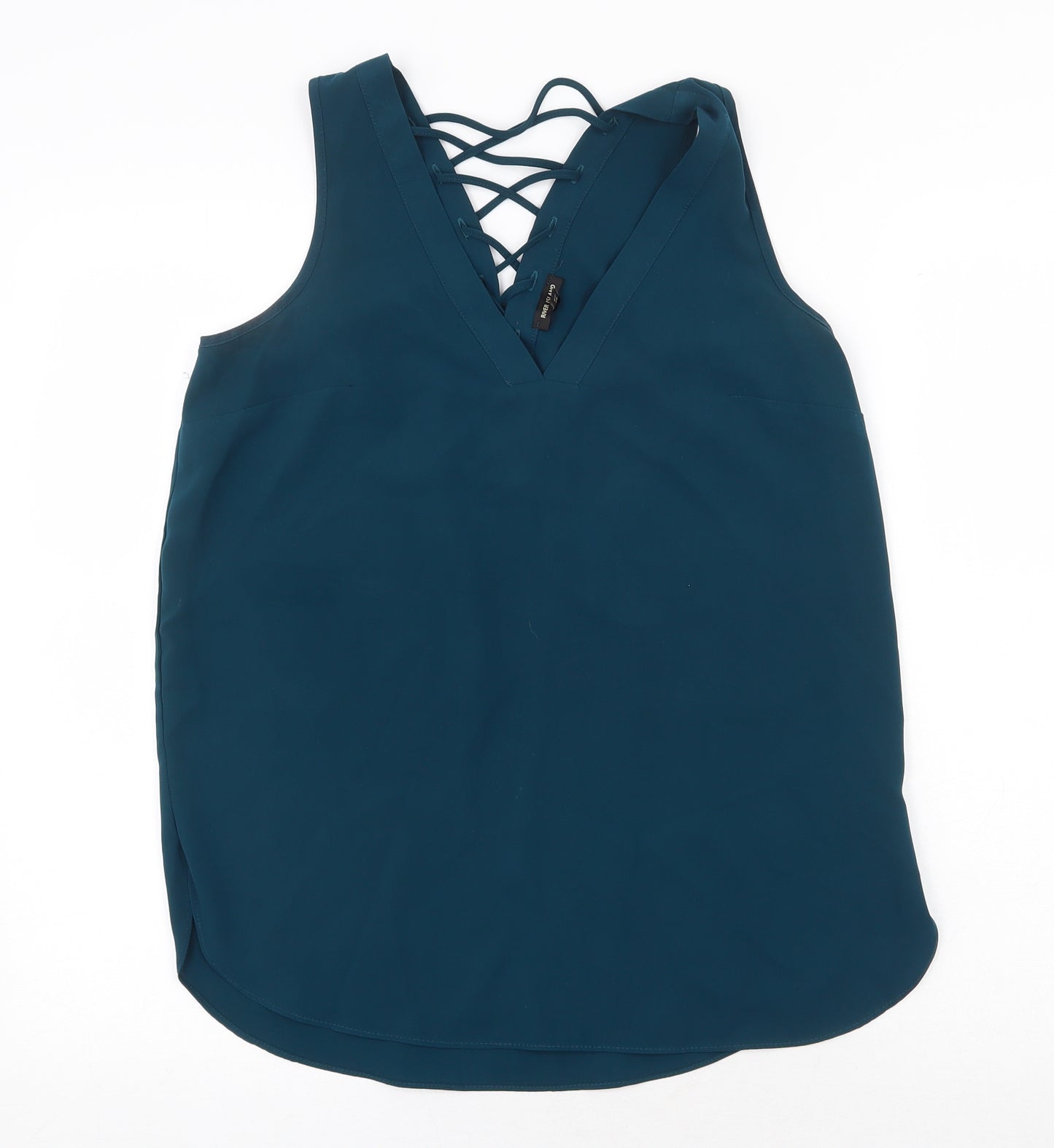 River Island Womens Green Polyester Basic Tank Size 10 V-Neck