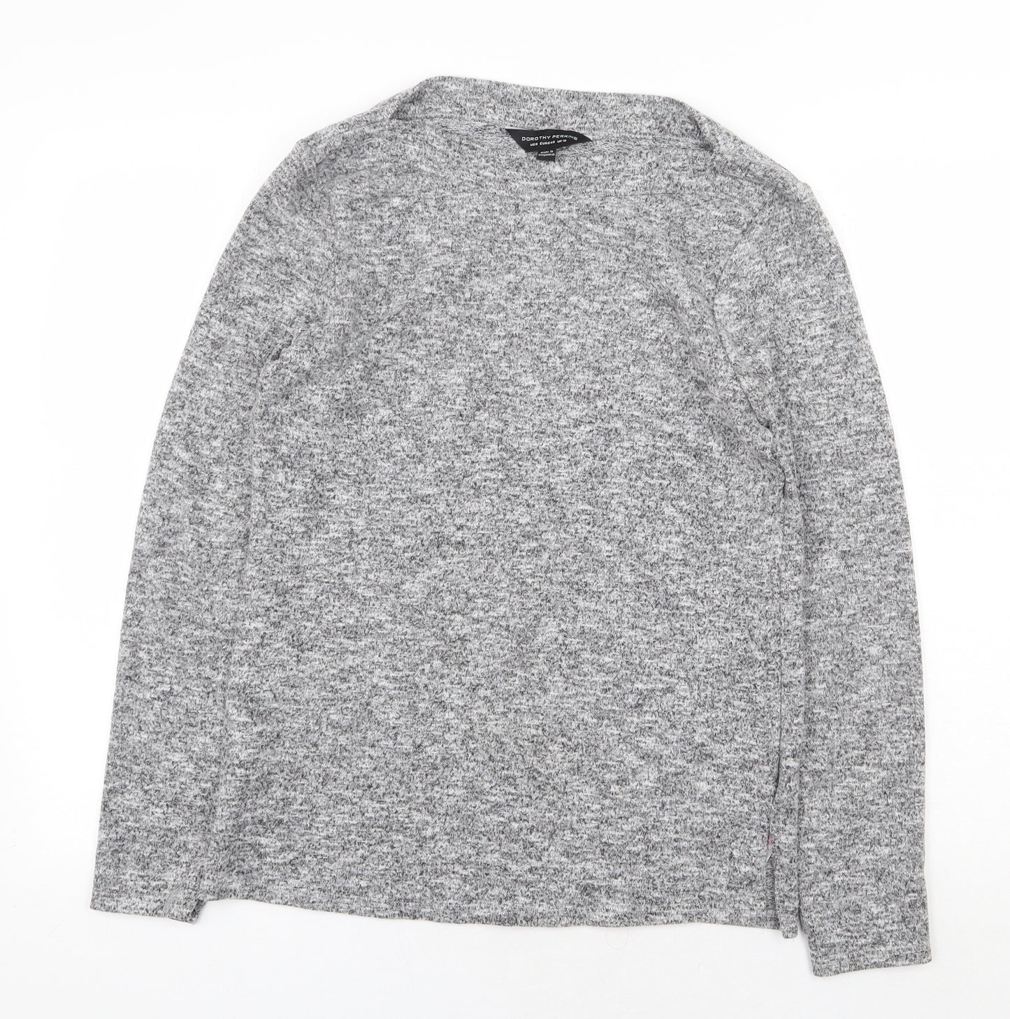 Dorothy Perkins Womens Grey Boat Neck Polyester Pullover Jumper Size 12 - Slash Neck