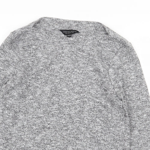 Dorothy Perkins Womens Grey Boat Neck Polyester Pullover Jumper Size 12 - Slash Neck